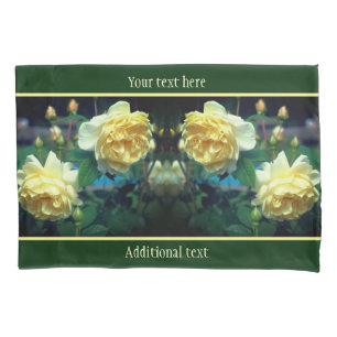 Housse D'oreillers Paire de fleurs de rose jaune personnalisée
