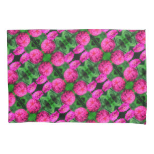 Housse D'oreillers Paire de fleurs rose Zinnia Gros plan Motif Abstra