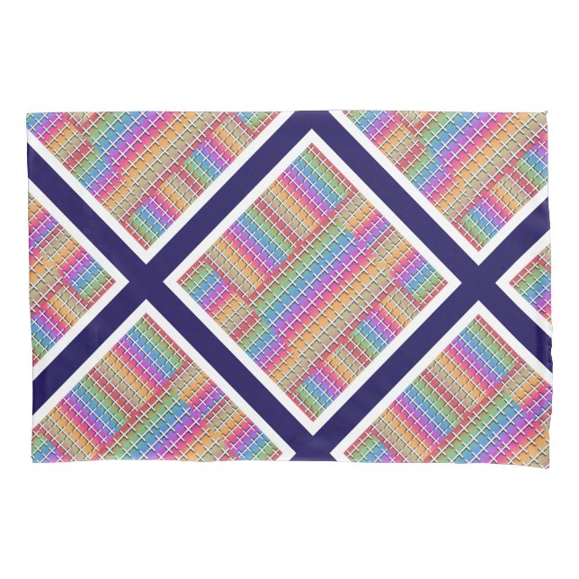 Housse D'oreillers Paire de patchwork croisés (devant-gauche)
