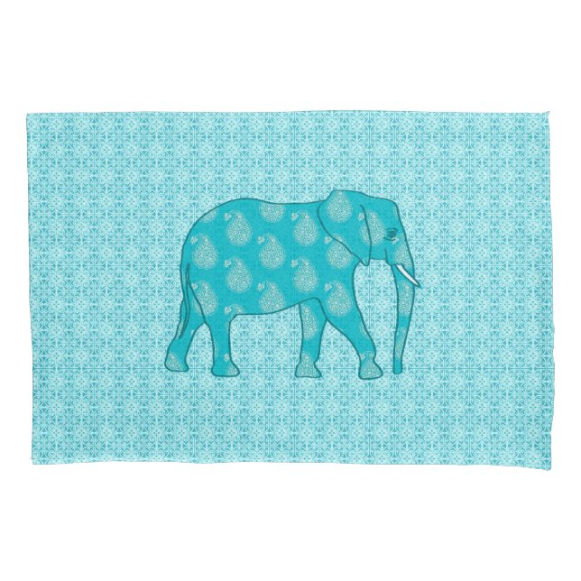 Housse D'oreillers Paisley - bleu turquoise et aqua (devant)