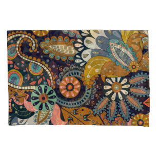 Housse D'oreillers Paisley colorée : Fond d'écran Floral Indien.