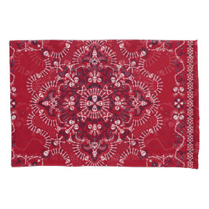 Housse D'oreillers Paisley, crânes, bandana, design carré.