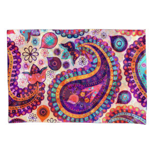 Housse D'oreillers Paisley Floral Indian Ornement sans fil