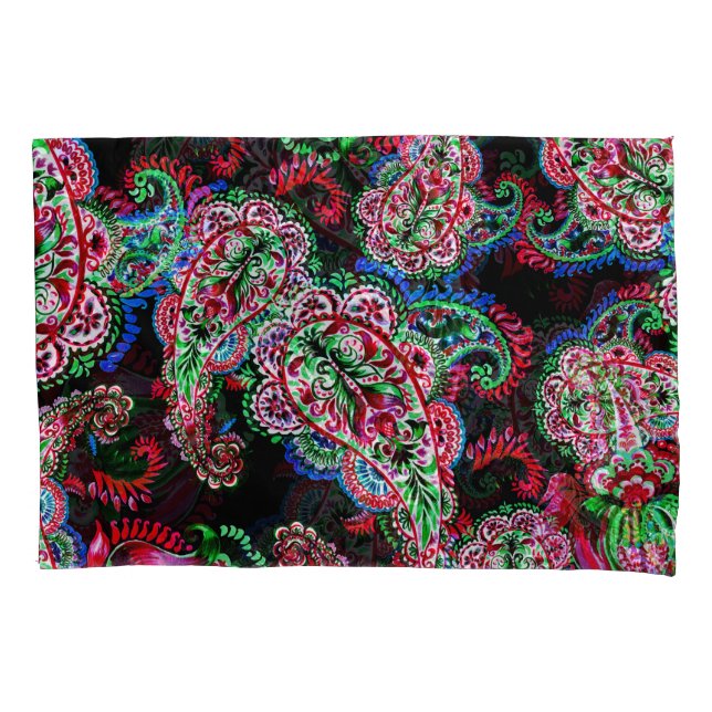 Housse D'oreillers Paisley Floral Pattern, Ethnic Arrière - plan. (devant)