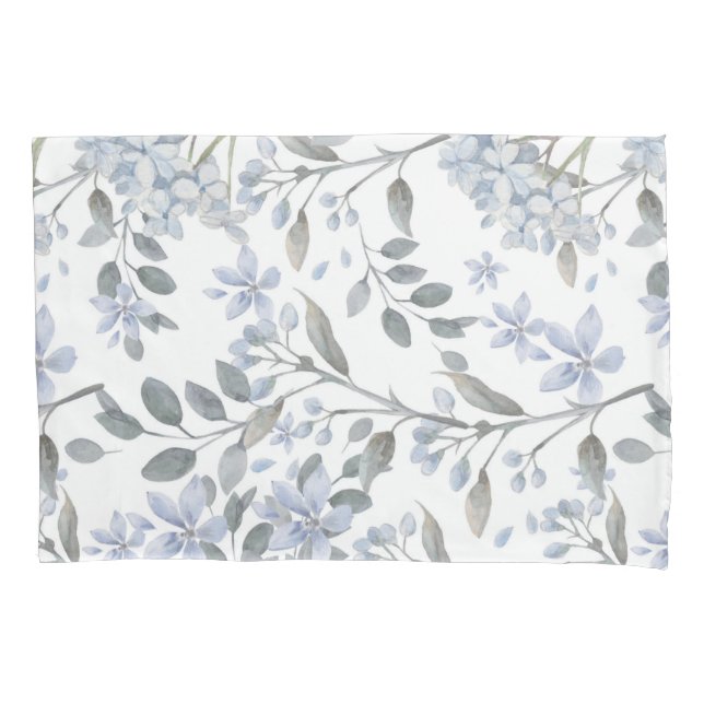 Housse D'oreillers Pale Blue Floral Standard Pillowcase (devant)
