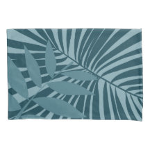 palme & feuille tropicale abstrait en gris vert bl