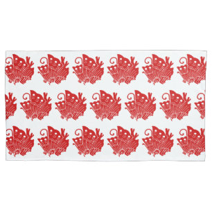 Housse D'oreillers Papillon asiatique Japonais Conception Kamon