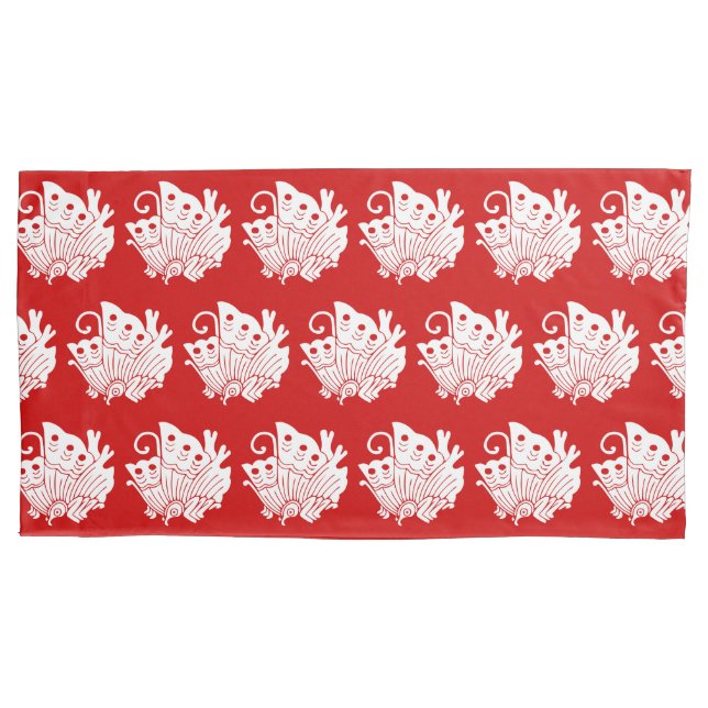 Housse D'oreillers Papillon asiatique Japonais Conception Kamon (devant-gauche)