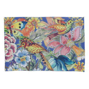 Housse D'oreillers Papillon d'oiseau floral tropical Oriental coloré