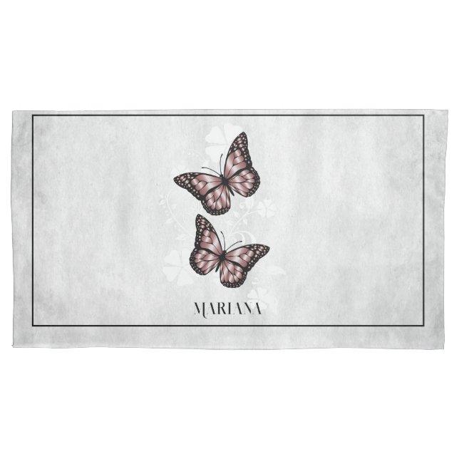 Housse D'oreillers Papillon rose Coussin Coque (devant)