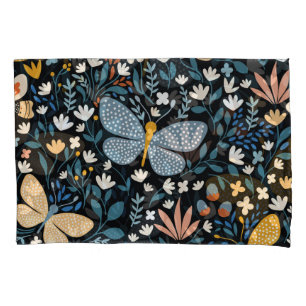 Housse D'oreillers Papillons Floral : Main Tirée Sans Couture.