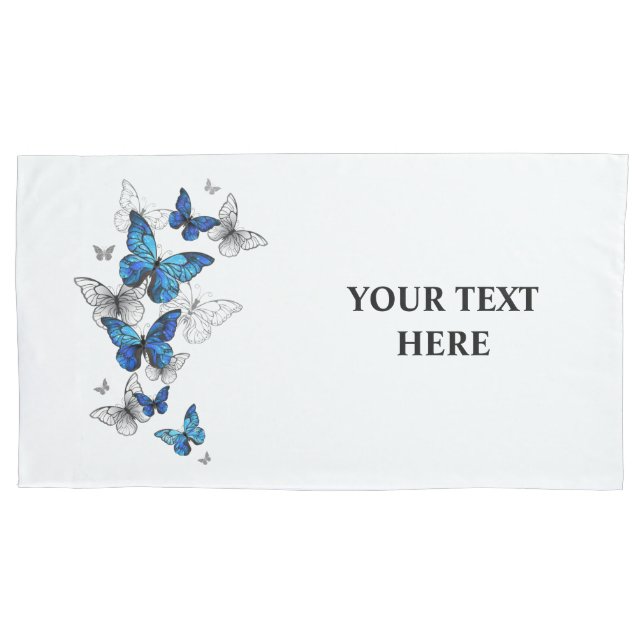 Housse D'oreillers Papillons volants bleus Morpho (devant)