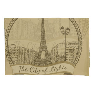 Housse D'oreillers Paris Lumières : Carte postale Paysage Vintage