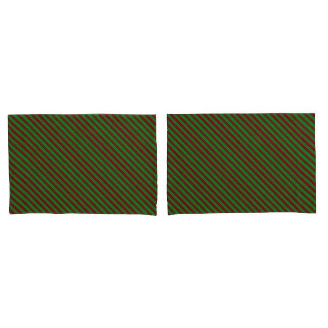 Housse D'oreillers Parties scintillant Red & Green Stripes (devant-Set)