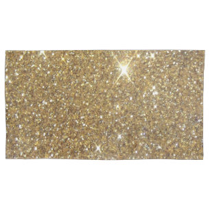 Housse D'oreillers Parties scintillantes de luxe d'or - image