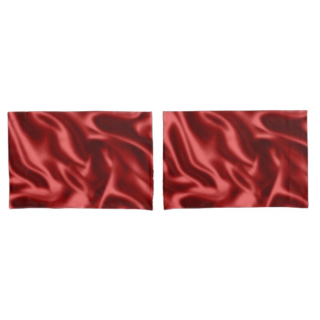 Housse D'oreillers Passion Red Faux Satin Mariage (devant-Set)
