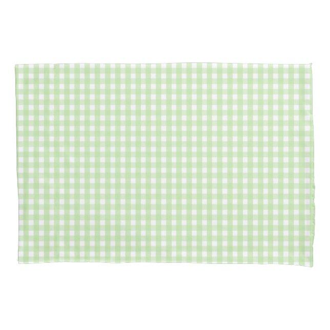 Housse D'oreillers Pastel Green En vichy Motif (devant)