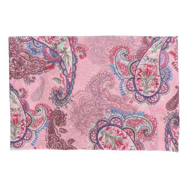 Housse D'oreillers Pastel paisley, patchwork ethnique traditionnel (devant)