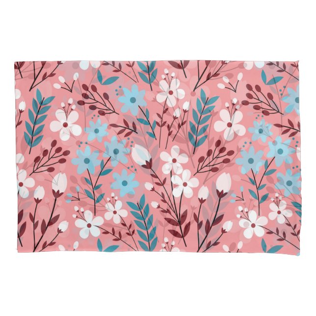 Housse D'oreillers Pastel Rose Floral Motif sans Seamless. (devant)