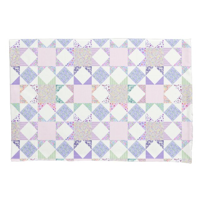 Housse D'oreillers Pastel Traditionnel Star Patchwork Quilt Retro (devant)