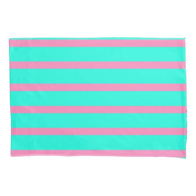 Housse D'oreillers Pastel Turquoise Bleu Vert Et Rose (devant)