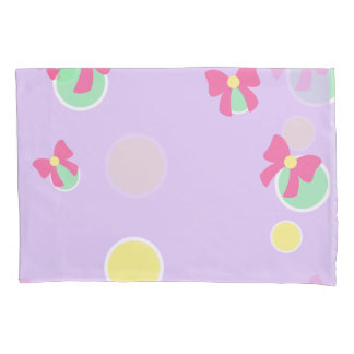 Housse D'oreillers pastels doux à pois et à rubans