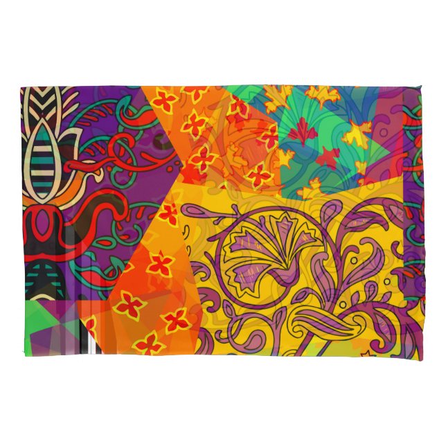 Housse D'oreillers Patchwork indien turc festier Mandala (devant)