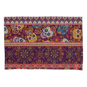 Housse D'oreillers patchwork mexicain : design vintage traditionnel.