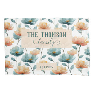 Housse D'oreillers Patrimoine familial floral aquarelle vintage