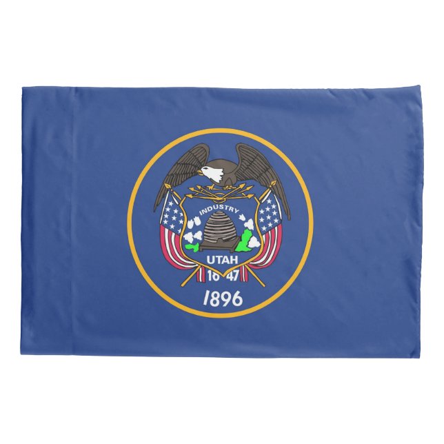 Housse D'oreillers Pavillon Patriotique Single Pillowcase de l'Utah (Dos)