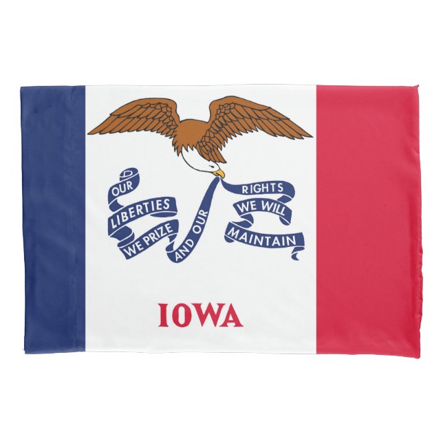 Housse D'oreillers Pavillon Patriotique Single Pillowcase Iowa, États (devant)