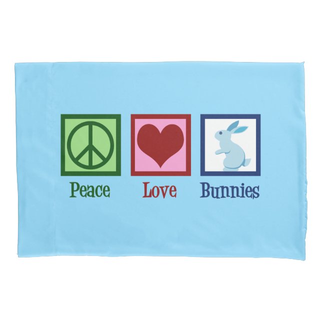 Housse D'oreillers Peace Love Bunnies (devant)