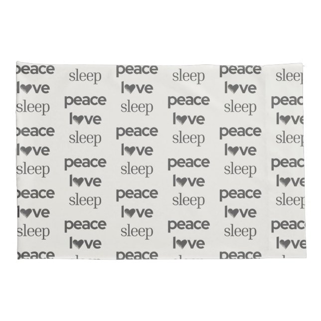 Housse D'oreillers Peace Love Sleep - Modern Cozy Reversible Set of 2 (Dos-Droit)