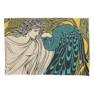 Housse D'oreillers Peacock Fine Art Bird Nouveau