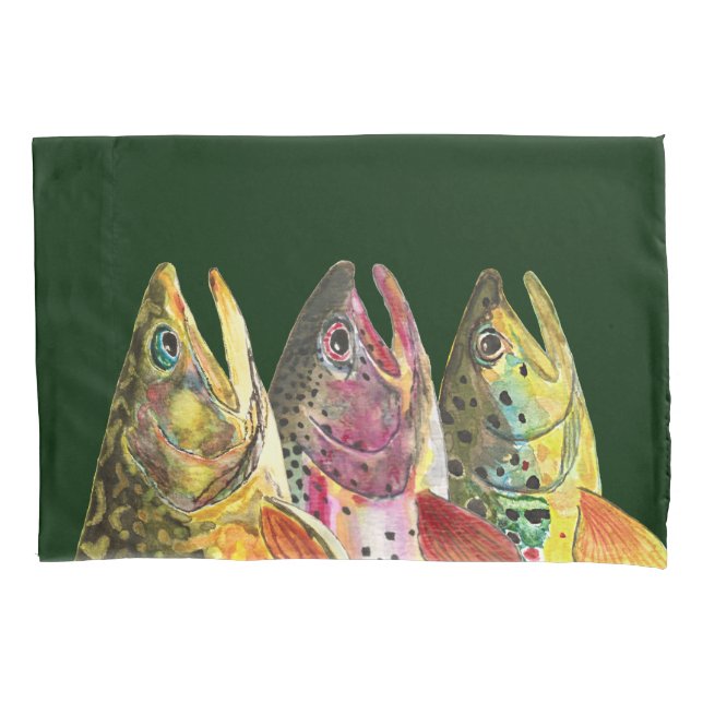 Housse D'oreillers Pêche à la truite grasse (devant)