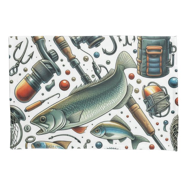 Housse D'oreillers Pêcheur Basse Poisson Pillowcase (devant)