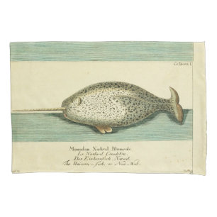 Housse D'oreillers Peinture à l'aquarelle de baleine ancienne Narwhal