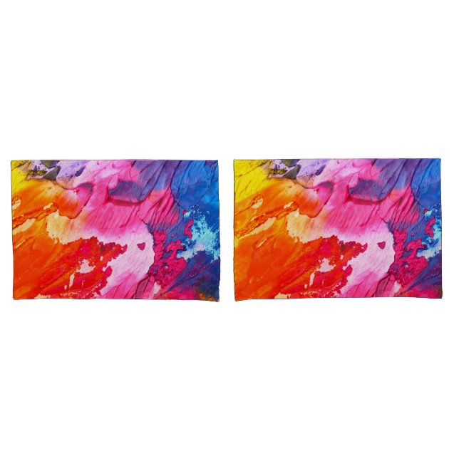 Housse D'oreillers Peinture Abstraite moderne colorée (devant-Set)
