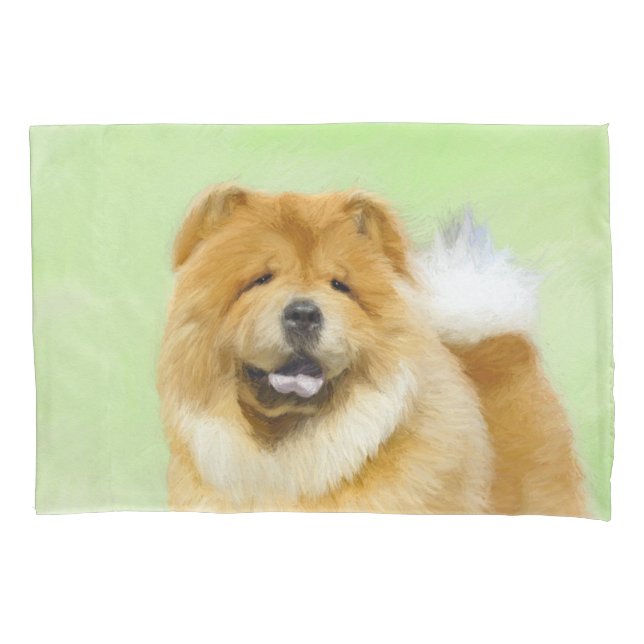 Housse D'oreillers Peinture Chow Chow - Joli art original chien (devant)