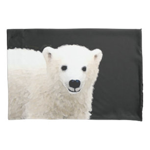 Housse D'oreillers Peinture de l'ours polaire - Art original de la fa