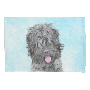 Housse D'oreillers Peinture russe Terrier noir - Chien original migno