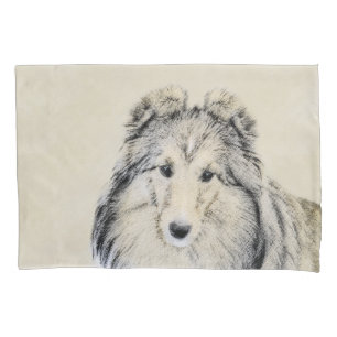 Housse D'oreillers Peinture Shetland Sheepdog - Jolie art original ch