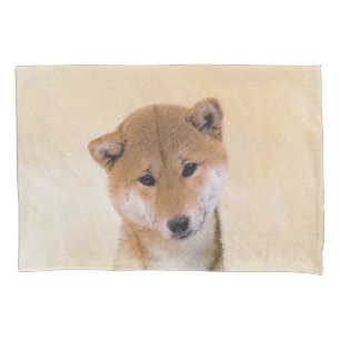 Housse D'oreillers Peinture Shiba Inu (Rouge) - Art Chien original