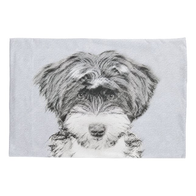 Housse D'oreillers Peinture Tibétaine Terrier - Cute Original Chien A (Dos)