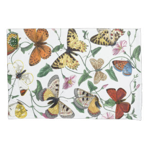 Housse D'oreillers Peinture vintage de papillon et de papillon