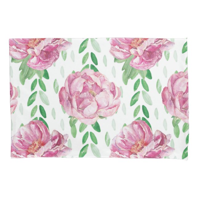 Housse D'oreillers Peonies d'aquarelle rose (devant)