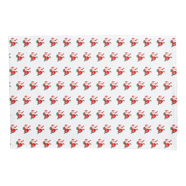 Housse D'oreillers Père Noël avec cadeau Coque Coussin de Noël (devant)
