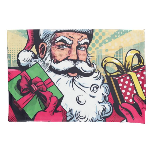 Housse D'oreillers Père Noël de bande dessinée/Noël  (devant)