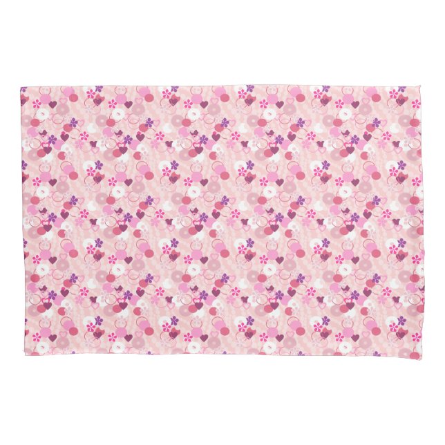 Housse D'oreillers Perles, Fleurs et Rose (devant)