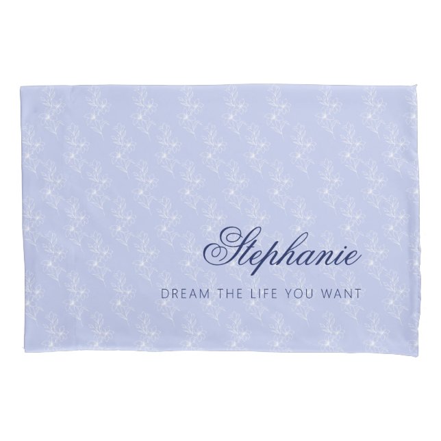 Housse D'oreillers Personalized  Floral Custom Name (devant)